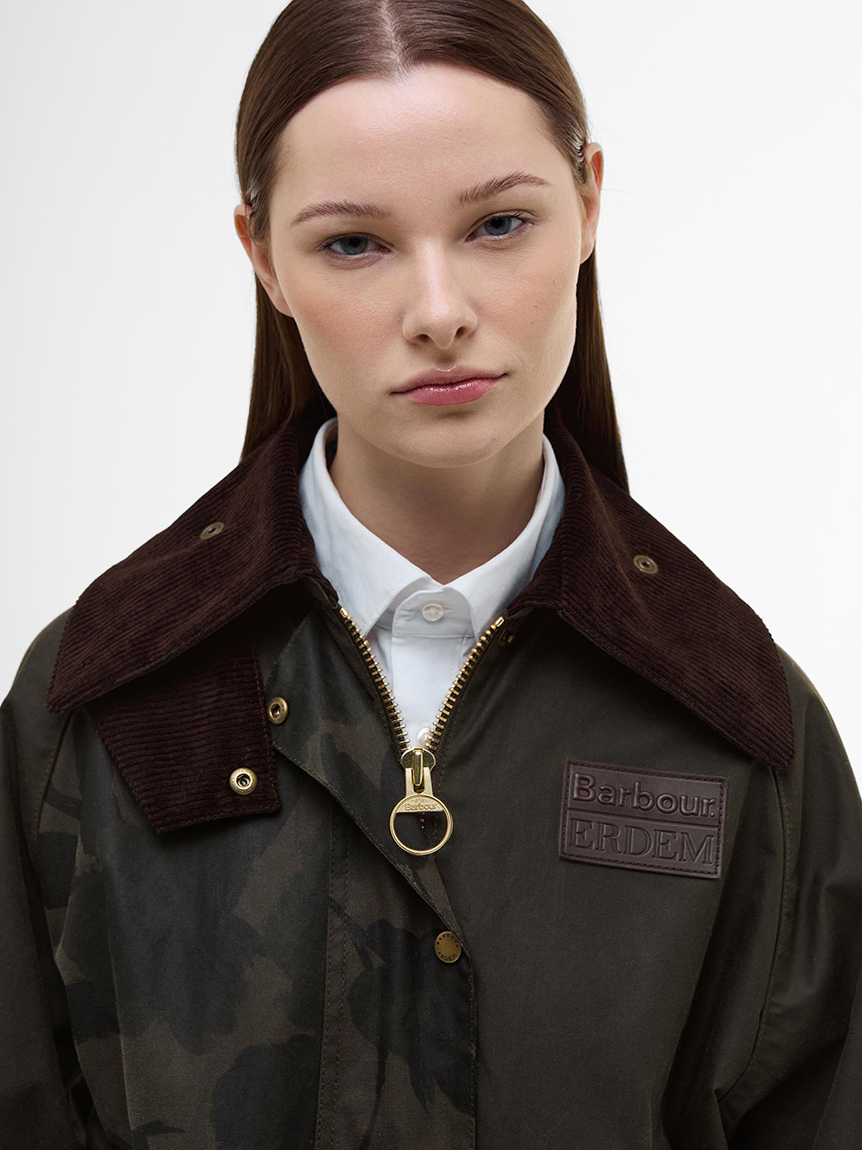 Barbour × ERDEM》Beauflower ワックスコットン ジャケット