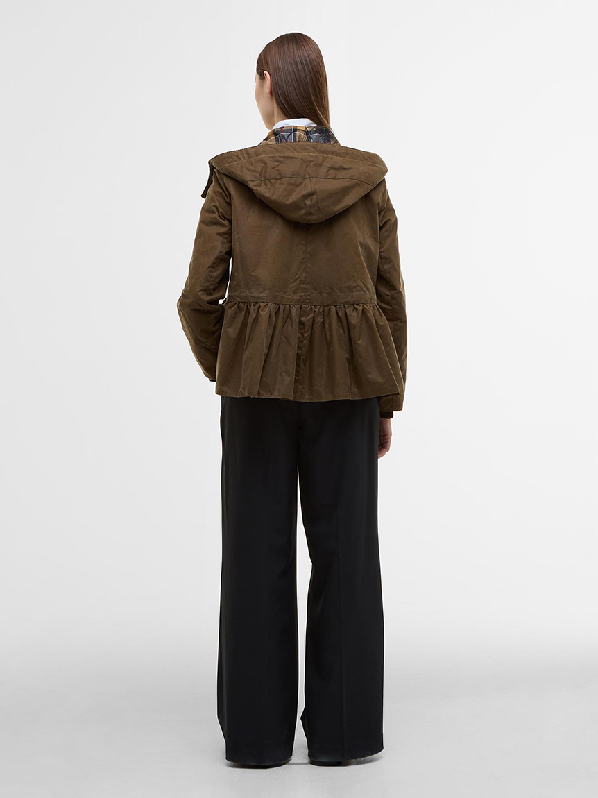 Barbour フード付きジャケット オリーブ Barbour (ﾊﾞﾌﾞｱｰ) - OS HOODED BEDALE (ｵｰﾊﾞｰｻｲｽﾞﾌｰﾄﾞﾋﾞﾃﾞｲﾙ