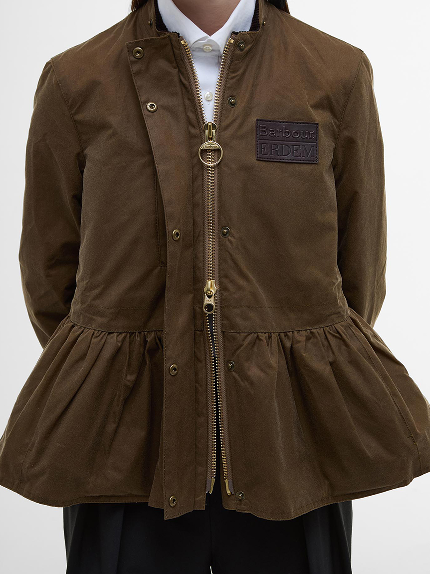 Barbour × ERDEM》Dhalia フード ワックスコットン ジャケット