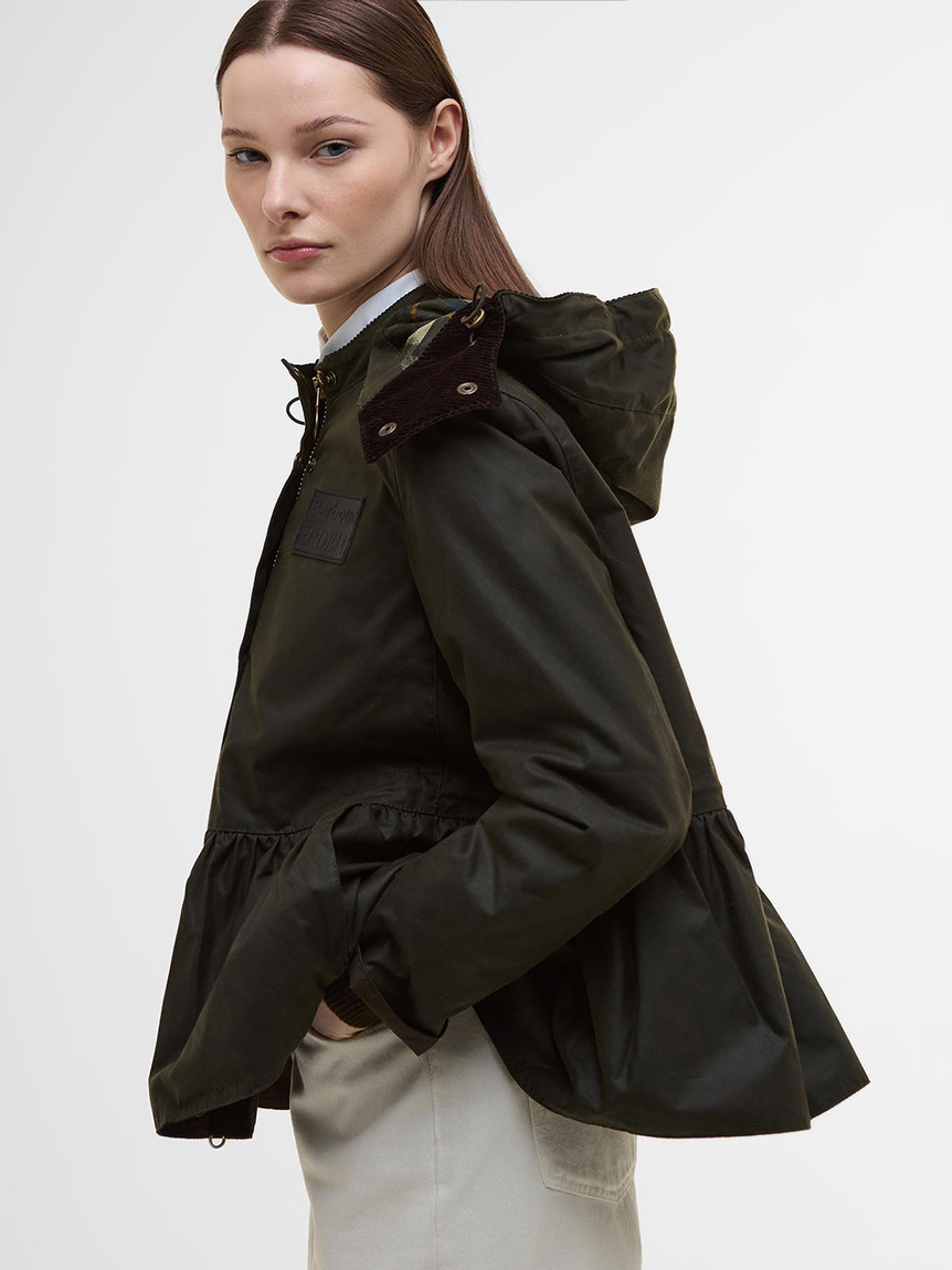 Barbour × ERDEM》Dhalia フード ワックスコットン ジャケット