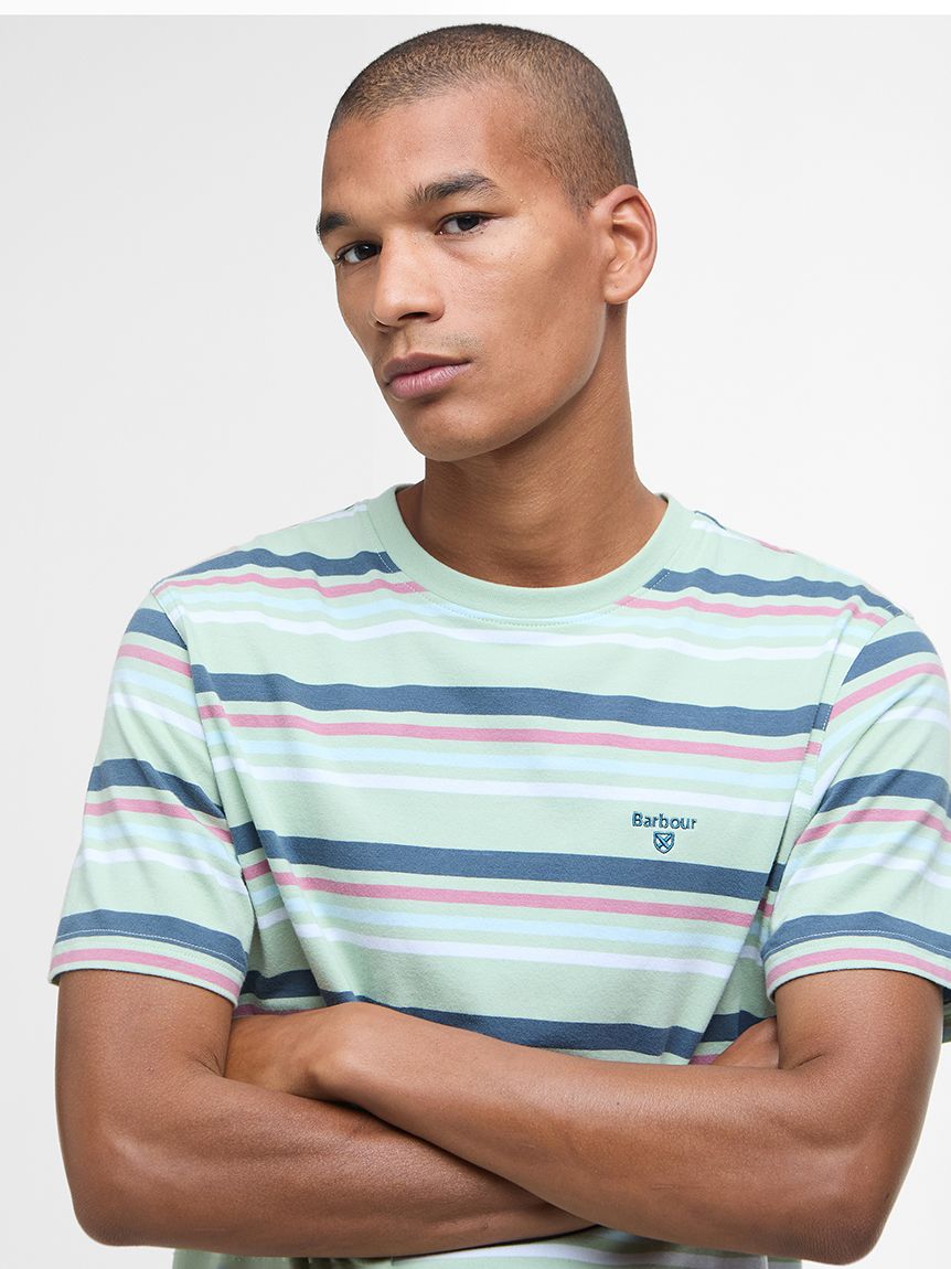 MEER. ブラウン系ストライプ 半袖Tシャツ MEER. ブラウン系ストライプ 半袖Tシャツ