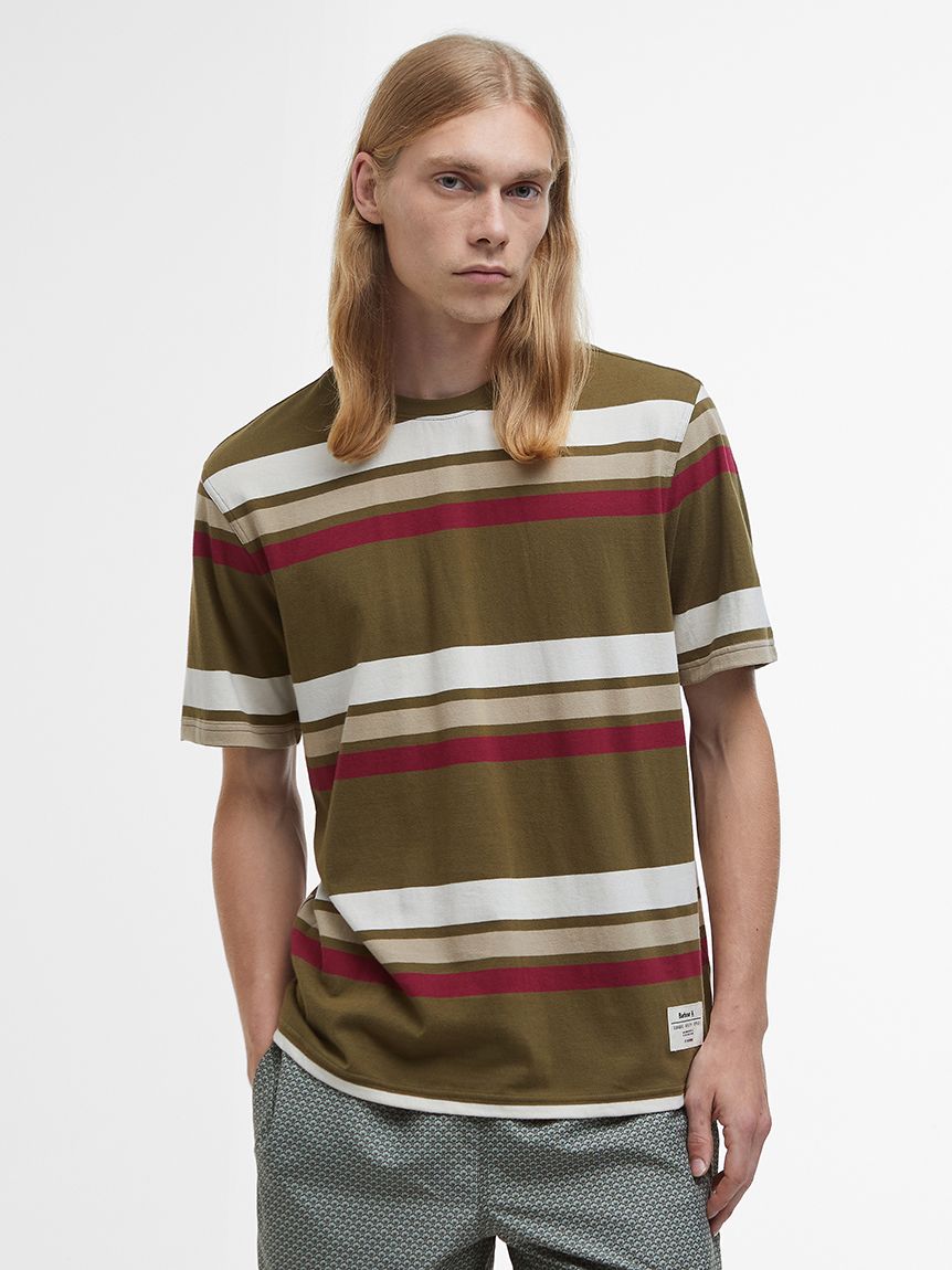 ザ・ビューティフル・サウス ツアーTシャツ M ベージュ Golborne ストライプ Tシャツ｜Tシャツ｜トップス｜バブアー公式