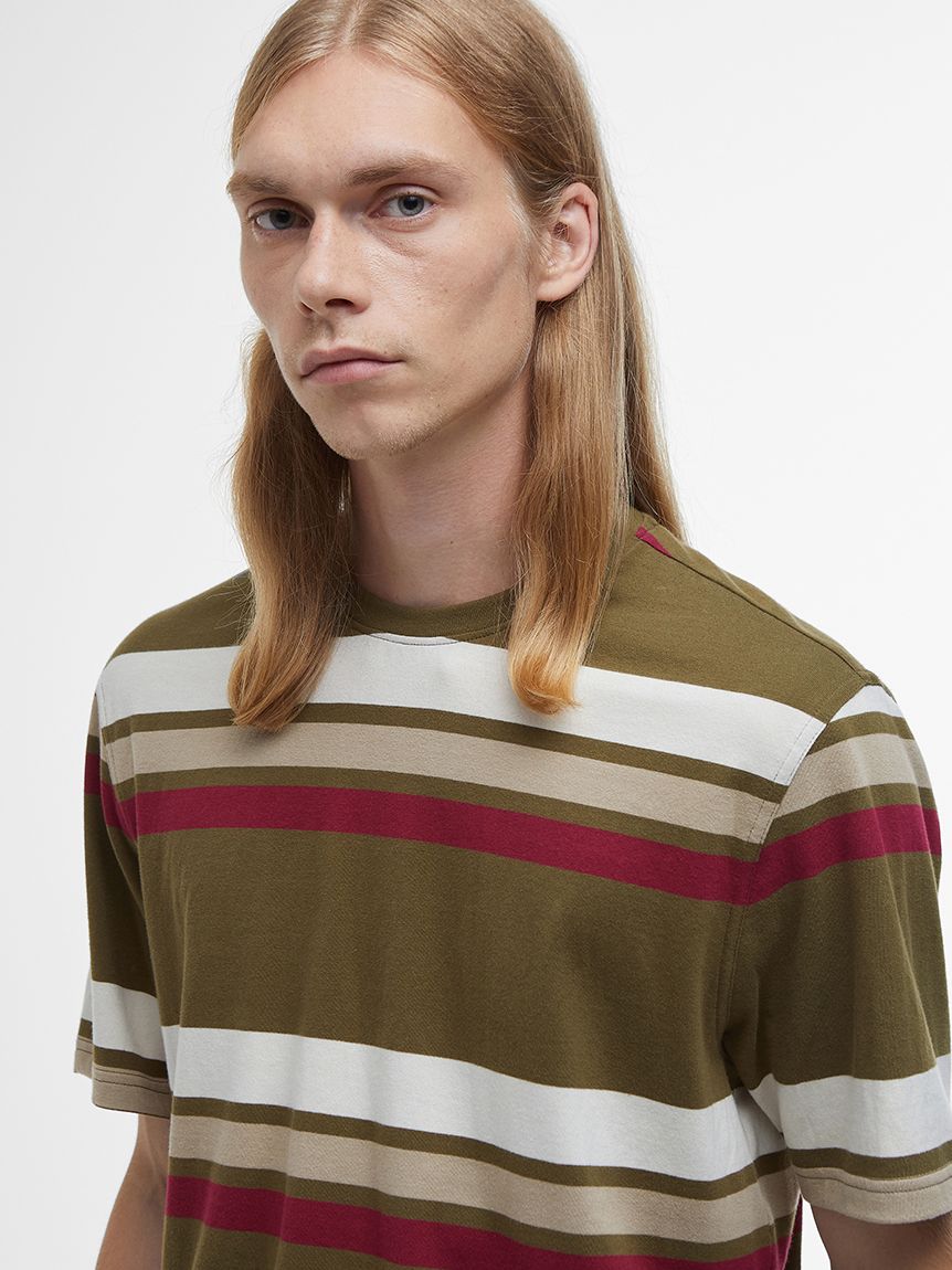 ザ・ビューティフル・サウス ツアーTシャツ M ベージュ Golborne ストライプ Tシャツ｜Tシャツ｜トップス｜バブアー公式