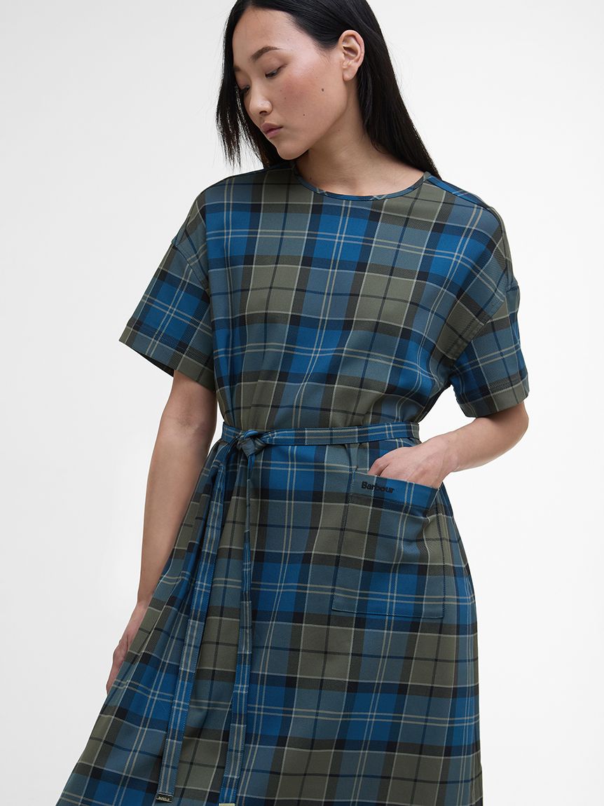 美品★PRADA★ウール★ベルト付★フレアー★ワンピース SALE!ギンガムチェックフレアーワンピース/ベルト/Aライン