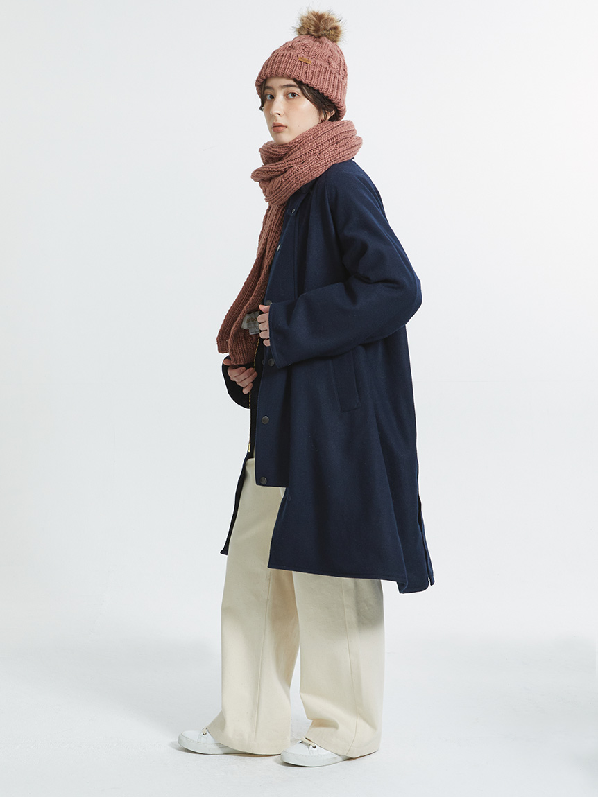【新品】タグ付　ケープコート　英国製　90年代　マフラー　バーバリー　ネイビー 公式オンラインストア限定 Penshaw ケーブルビーニー×マフラー ギフト