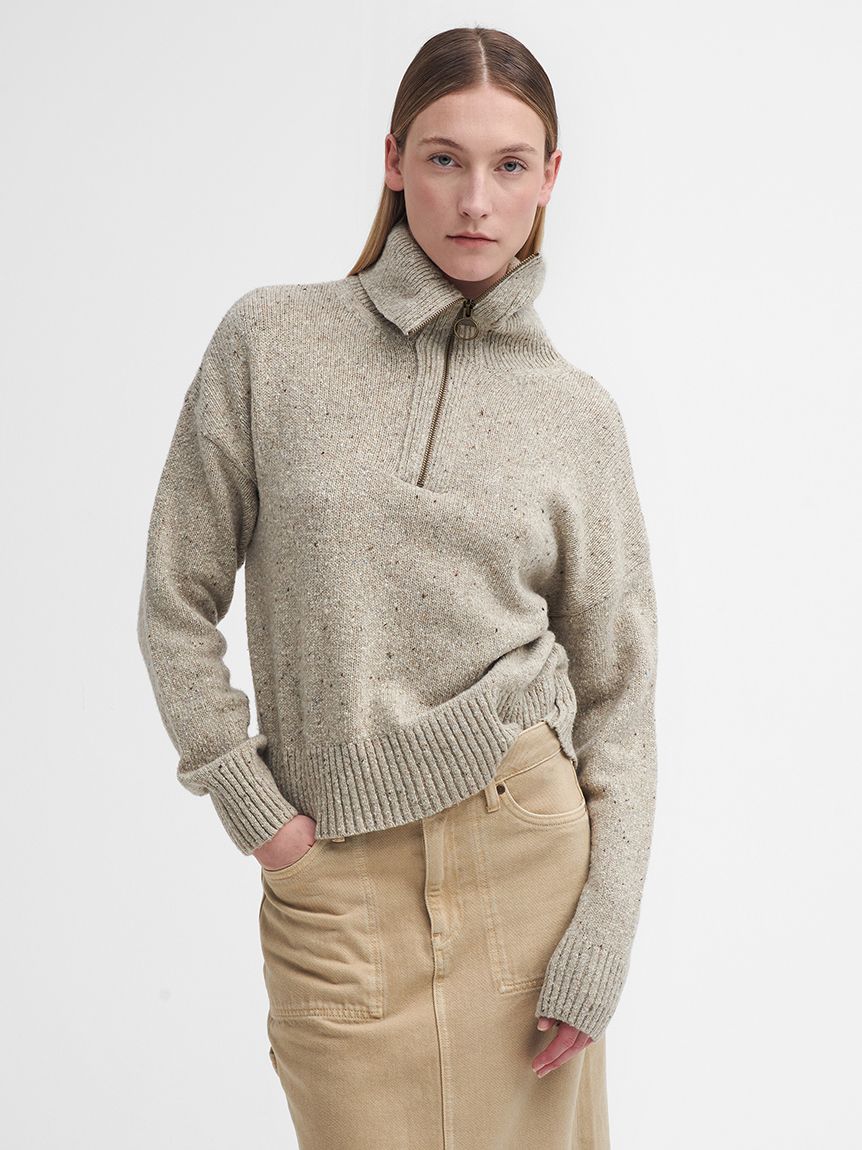 Barbour バブアー フルジップアップ ワッフル ウール ニットカーディガン Barbour Men's Balwen Zip Through Knitted Jumper | Farm House Tack