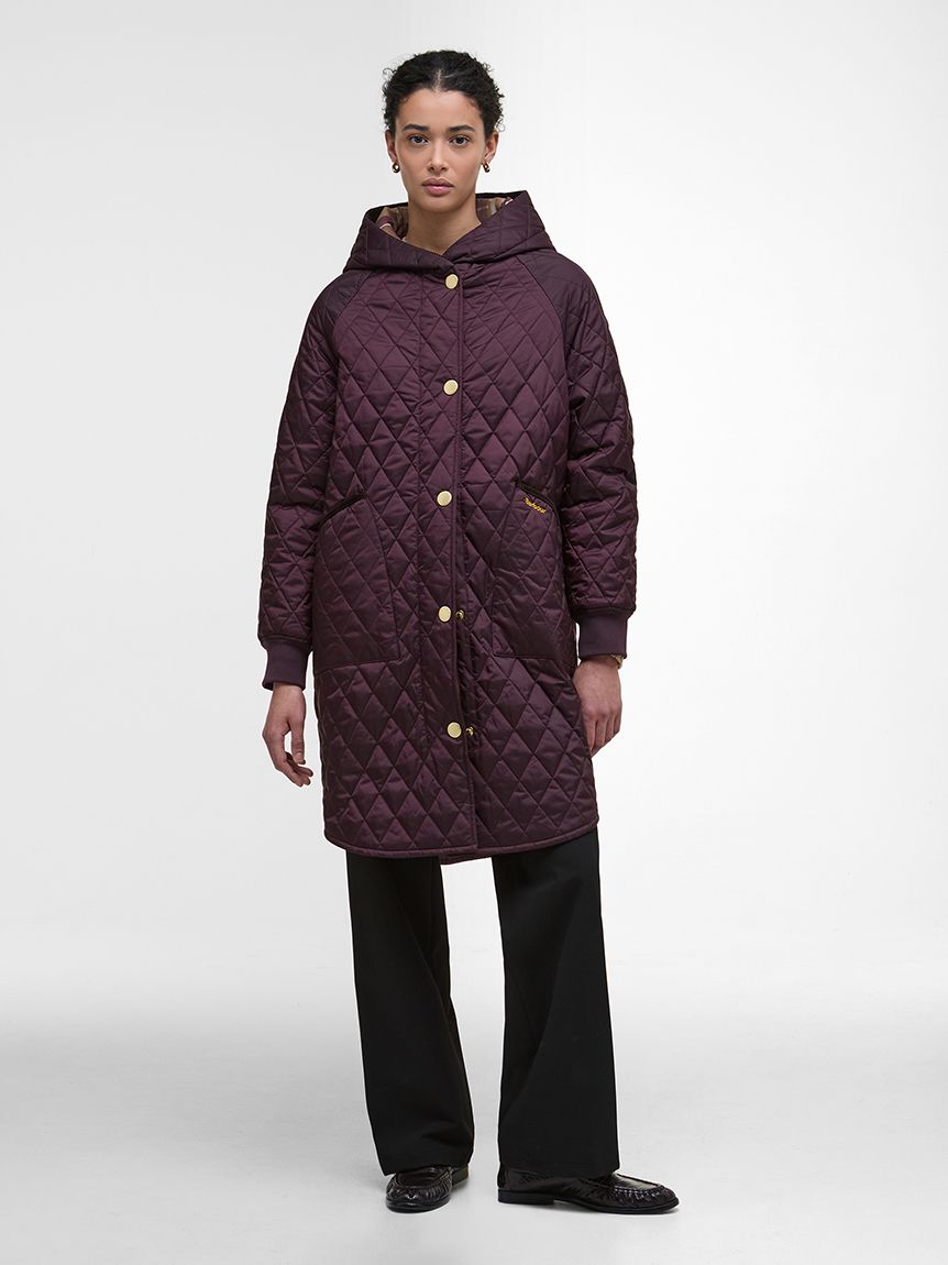 Hilary キルティング ミドルレングス ジャケット（レディース