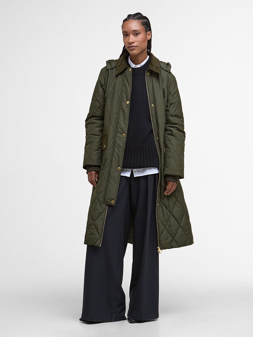 970 希少 BALMAIN レザージャケット キルティング カーキ 7号 S Meredith キルティングジャケット（レディース）｜キルティング