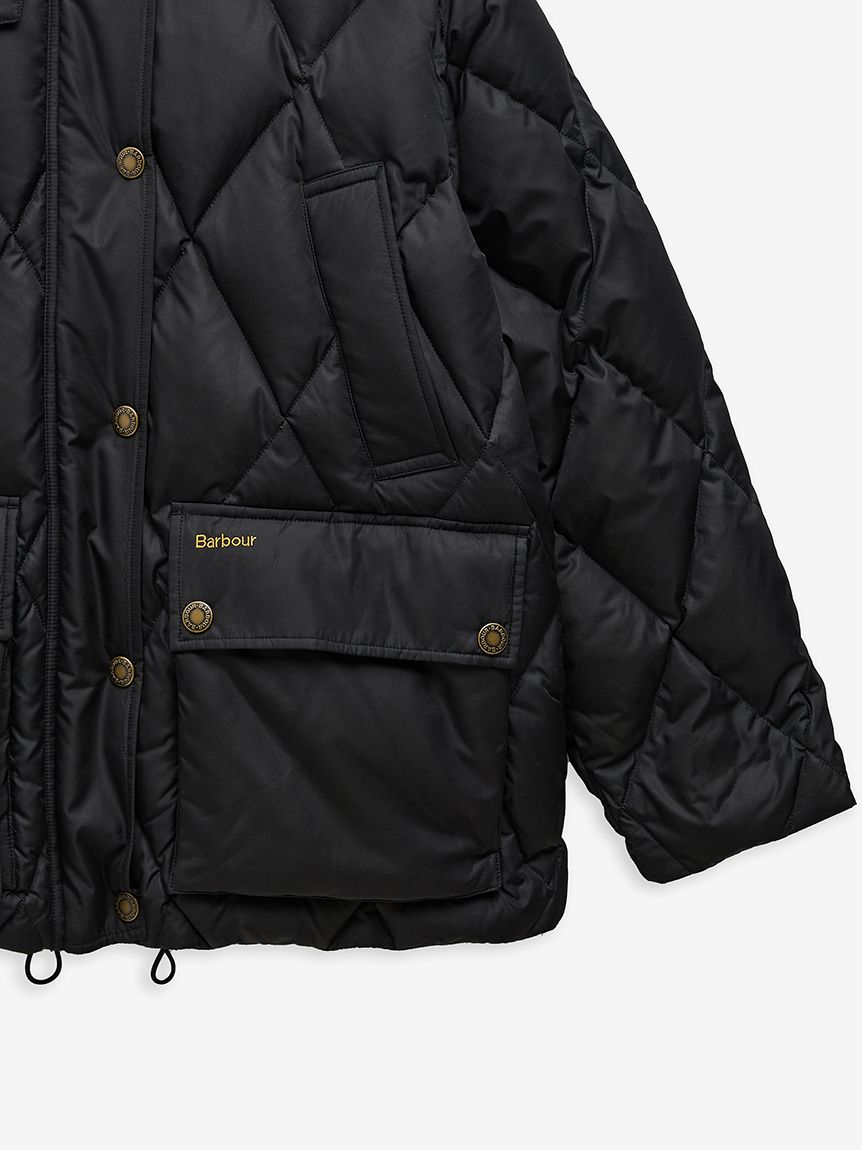 AMIBURBERRY ブラック キルティング ダウンジャケット　M Yasminキルティング ダウン ジャケット（レディース）｜コート