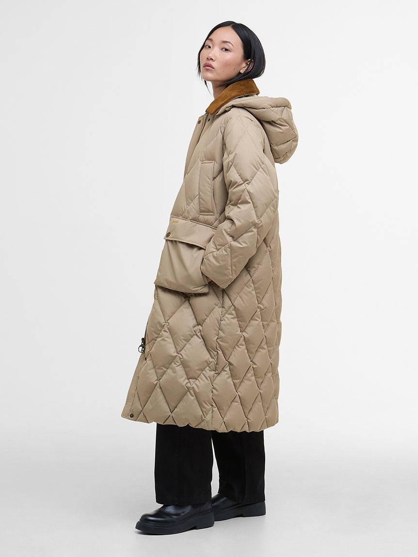Yasminキルティング ダウン ジャケット ロング（レディース）｜コート