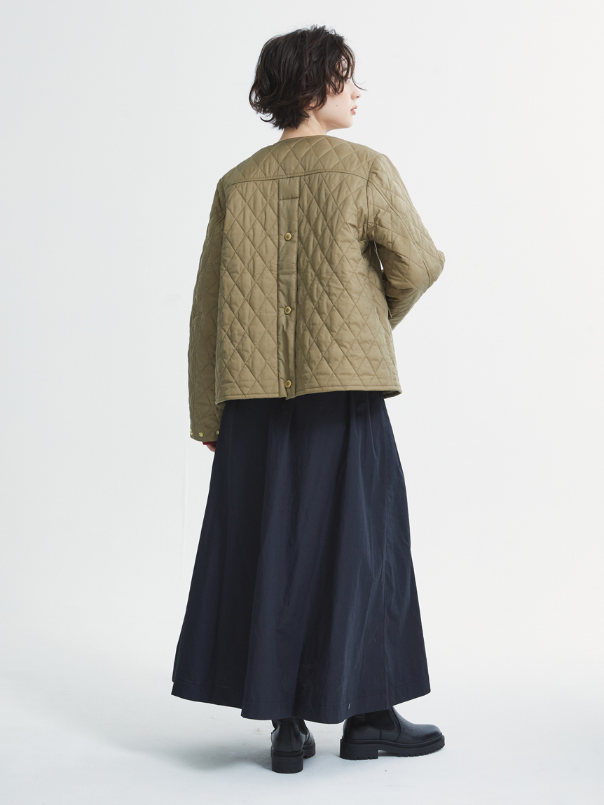 美品 Super Beauty キルティング風バルーン袖ノーカラージャケット jkftca5201-ee1.jpg