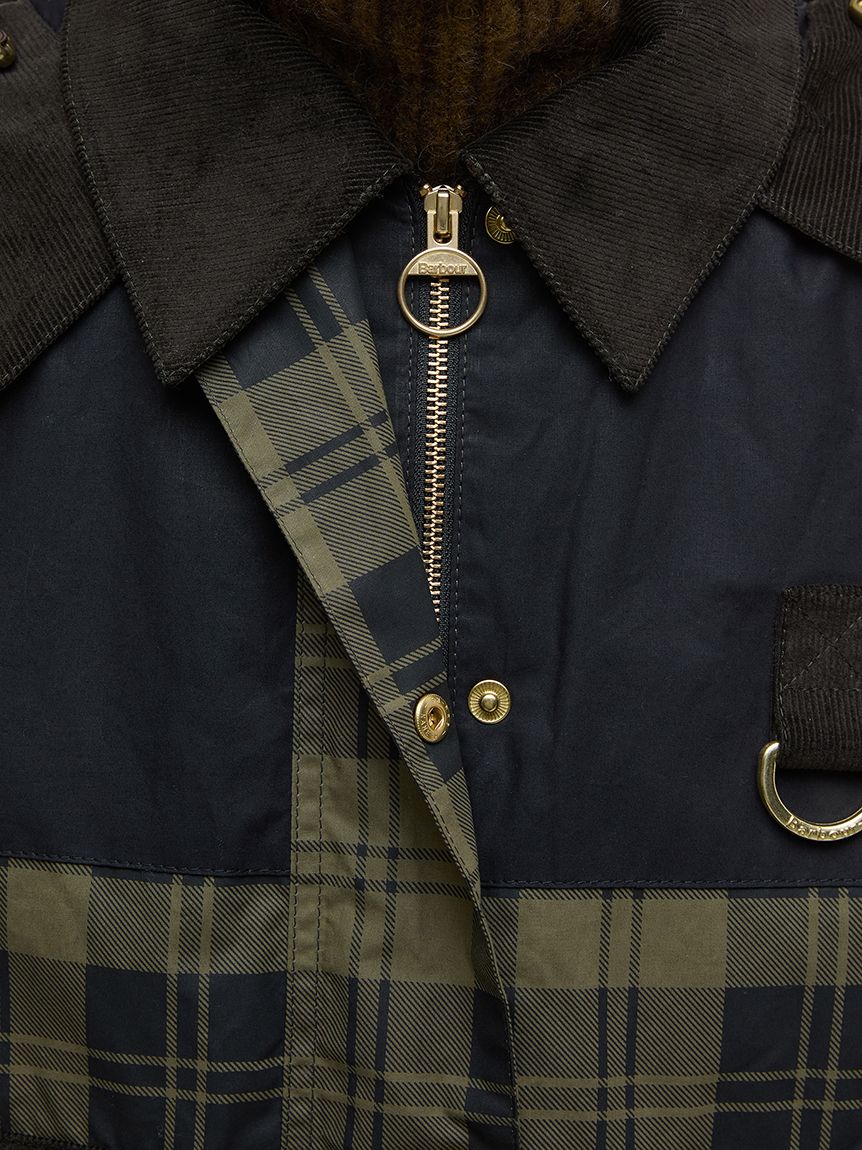 エリザベッタフランキ✨ケーブルニット パデッドジャケット 中綿 ゴールド金具 ブランケットステッチ襟付きカーディガン – to blossom