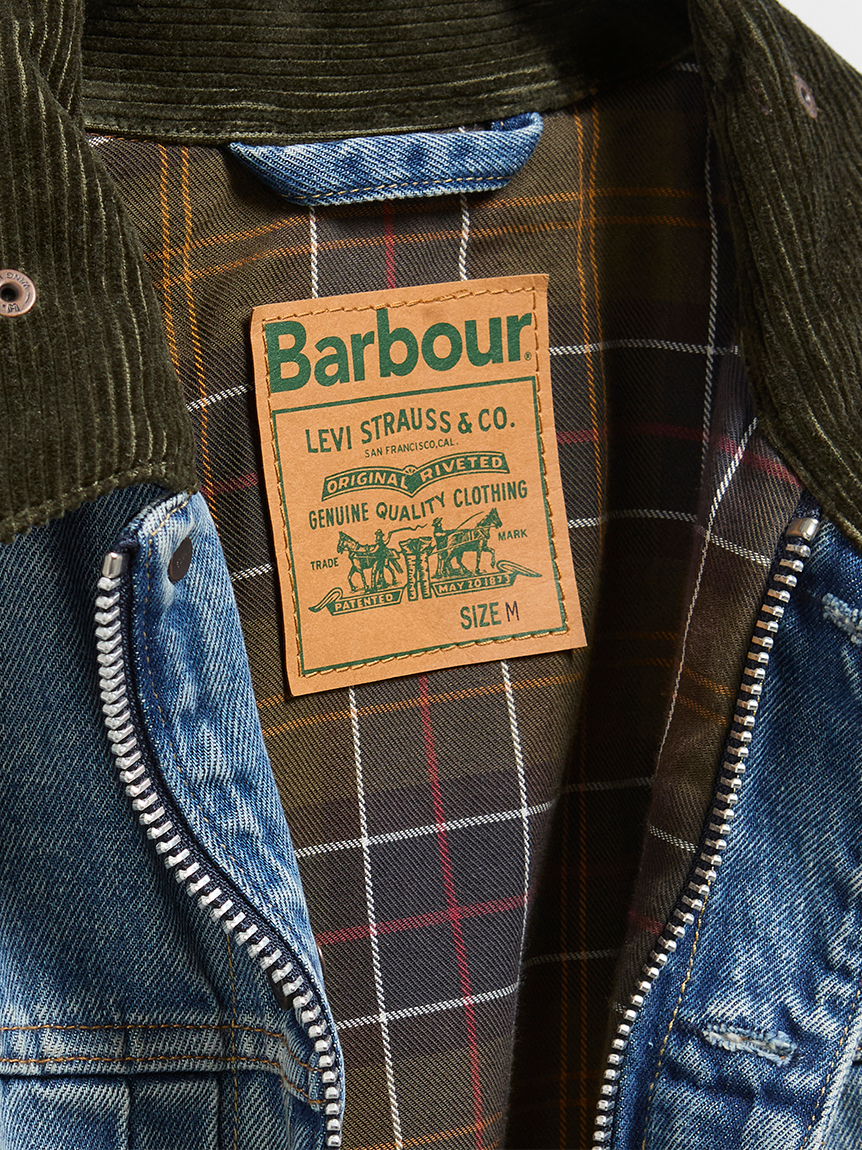 BARBOUR×Levi’s 578 W28 L32 プレゼント袋付き Barbour × Levi's》Type2 トラッカー ジャケット ｜ノンワックス