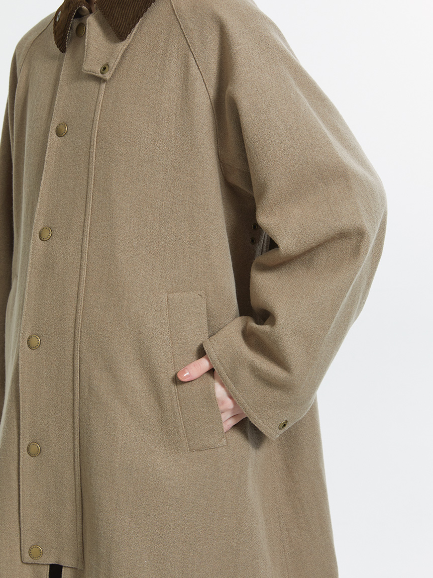 EXMOOR / エクスモア】 ウール ミドルレングス コート 