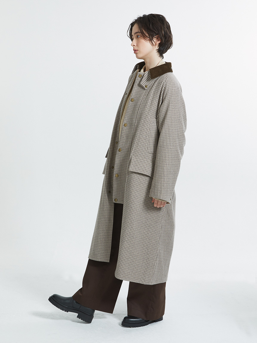 SNOWDON / スノードン】ウール チェック ロング コート 