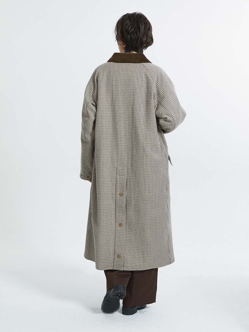 SNOWDON / スノードン】ウール チェック ロング コート 