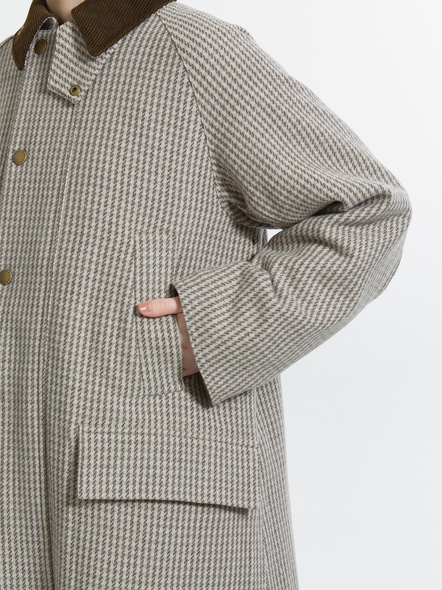 SNOWDON / スノードン】ウール チェック ロング コート 