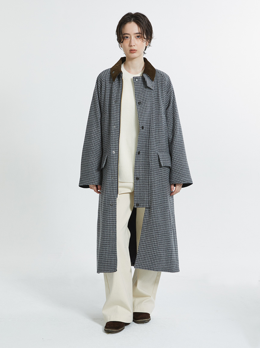 SNOWDON / スノードン】ウール チェック ロング コート 