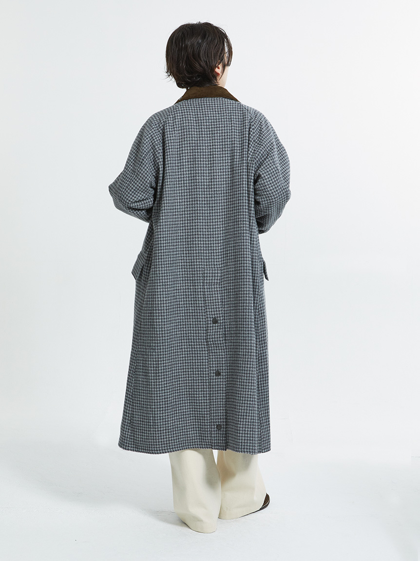 SNOWDON / スノードン】ウール チェック ロング コート 