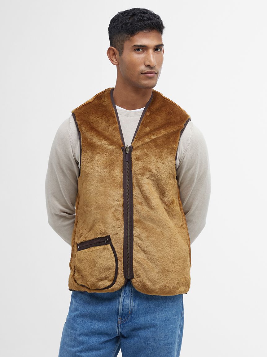 バブアーベスト Barbour バブアー] フロントジップ ファー ライナー ベスト