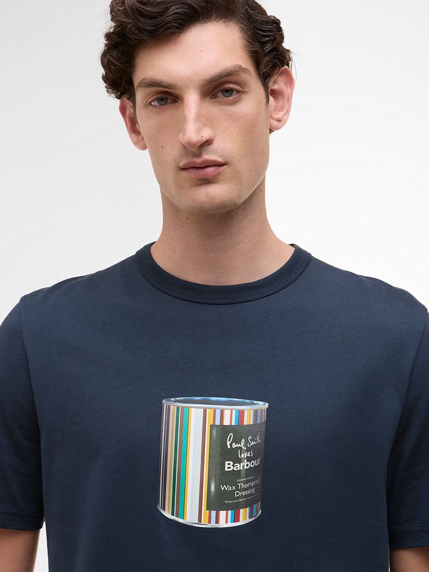 【新品・未使用・限定品】Paul Smith × Barbour Tシャツ L Barbour ×Paul Smith》Wax プリントTシャツ｜Tシャツ｜トップス