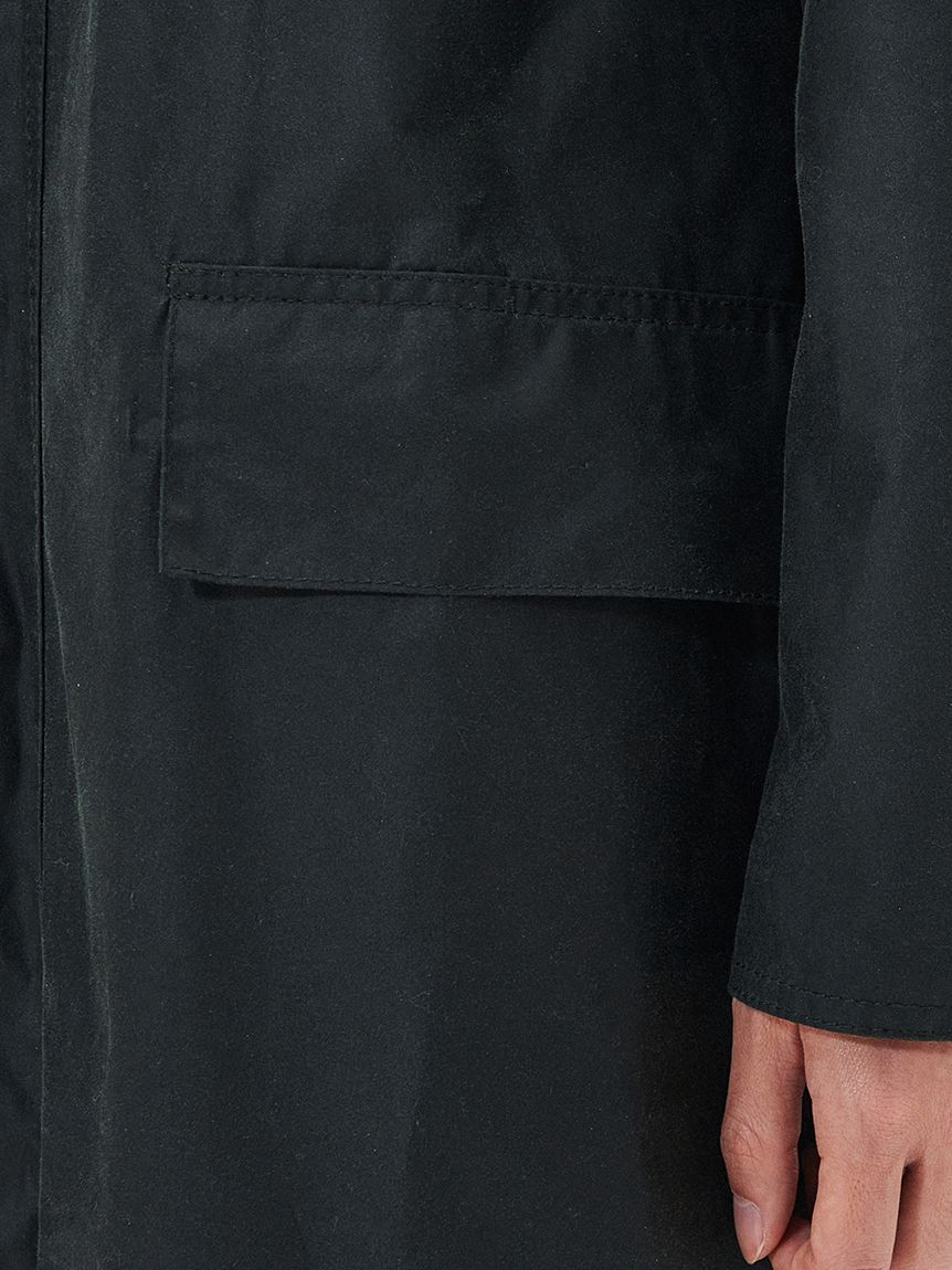 希少未使用級　バブアー　スリムバーレー　ワックスコート　ロングコート　ブラック Barbour（バブアー） チェスターコート コート 「BURGHLEY / バーレー