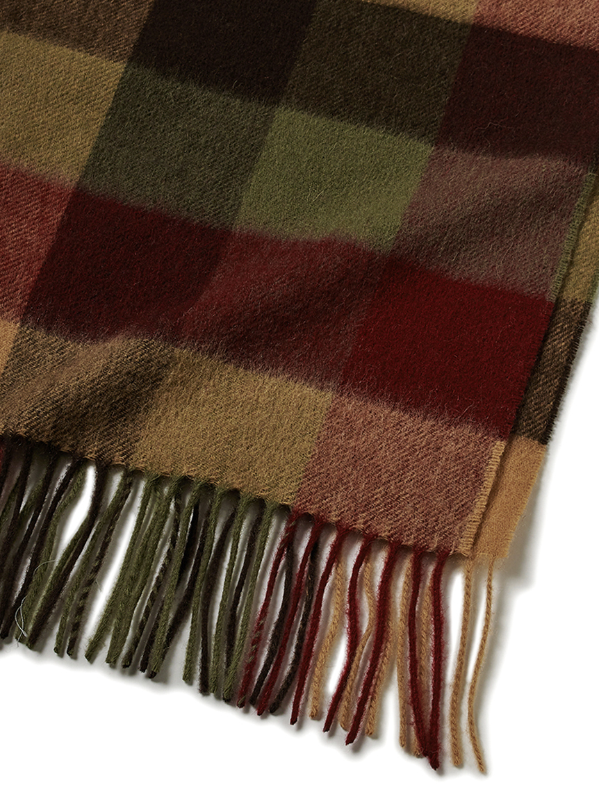 ラムズ ウール ブロックチェック マフラー（4色展開）｜マフラー＆手袋