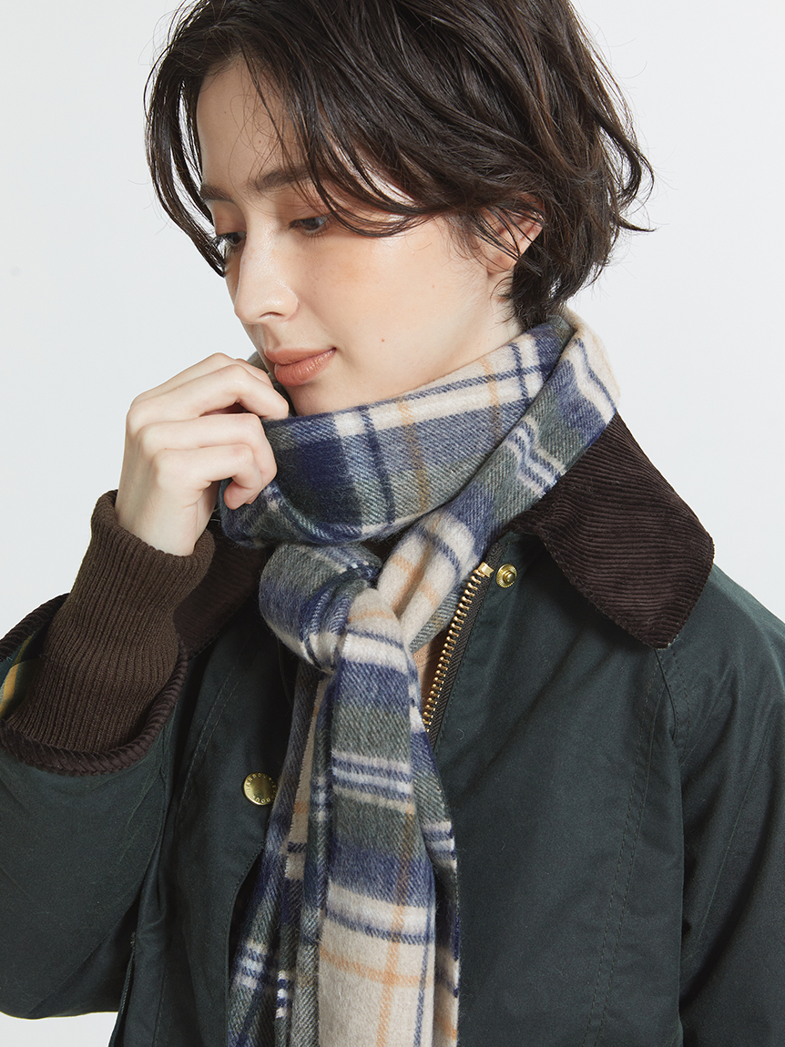 新品未使用　Barbour マフラー　カシミヤ10%　メリノ90%　バブアー 新品未使用 Barbour マフラー カシミヤ10% メリノ90% バブアー 新品未