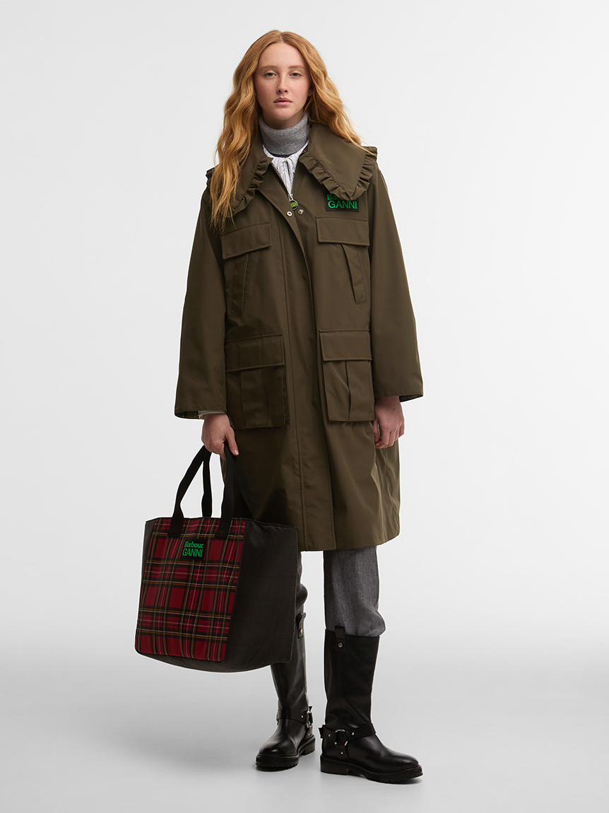 Barbour × GANNI》ワックス タータントートバッグ｜バッグ｜バブアー