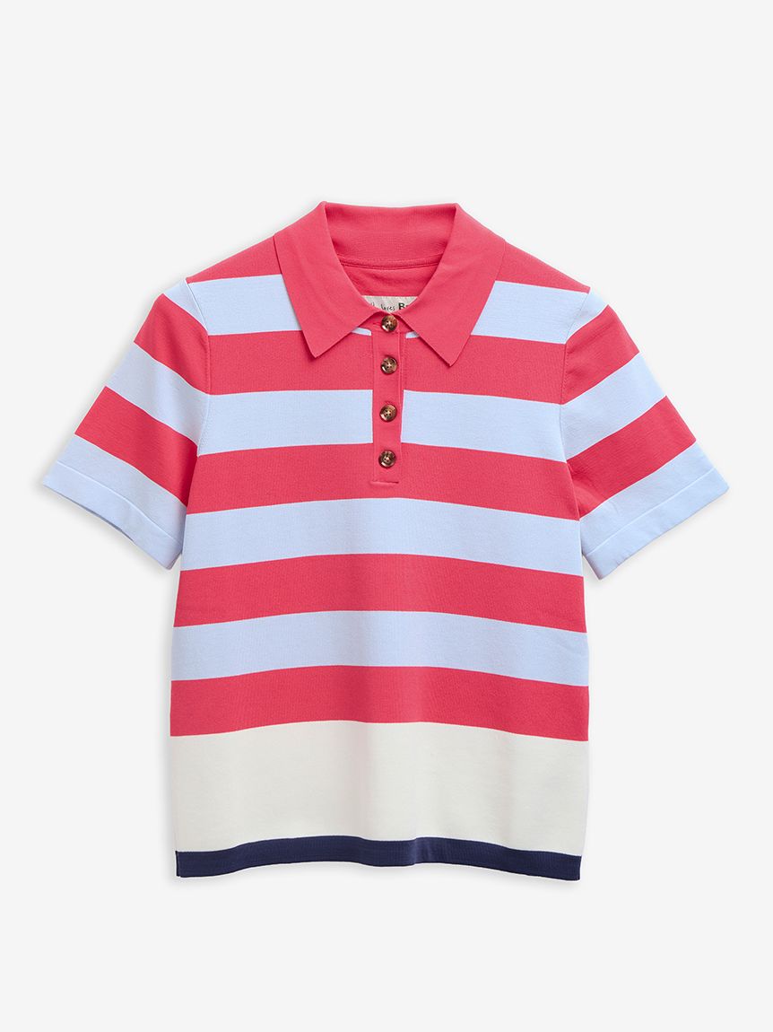 Barbour × Paul Smith》Feltonニット ストライプ ポロ（レディース