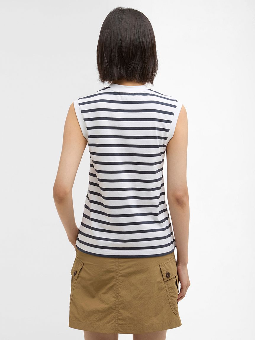 Debbie ボーダー ノースリーブ トップス（レディース）｜Tシャツ
