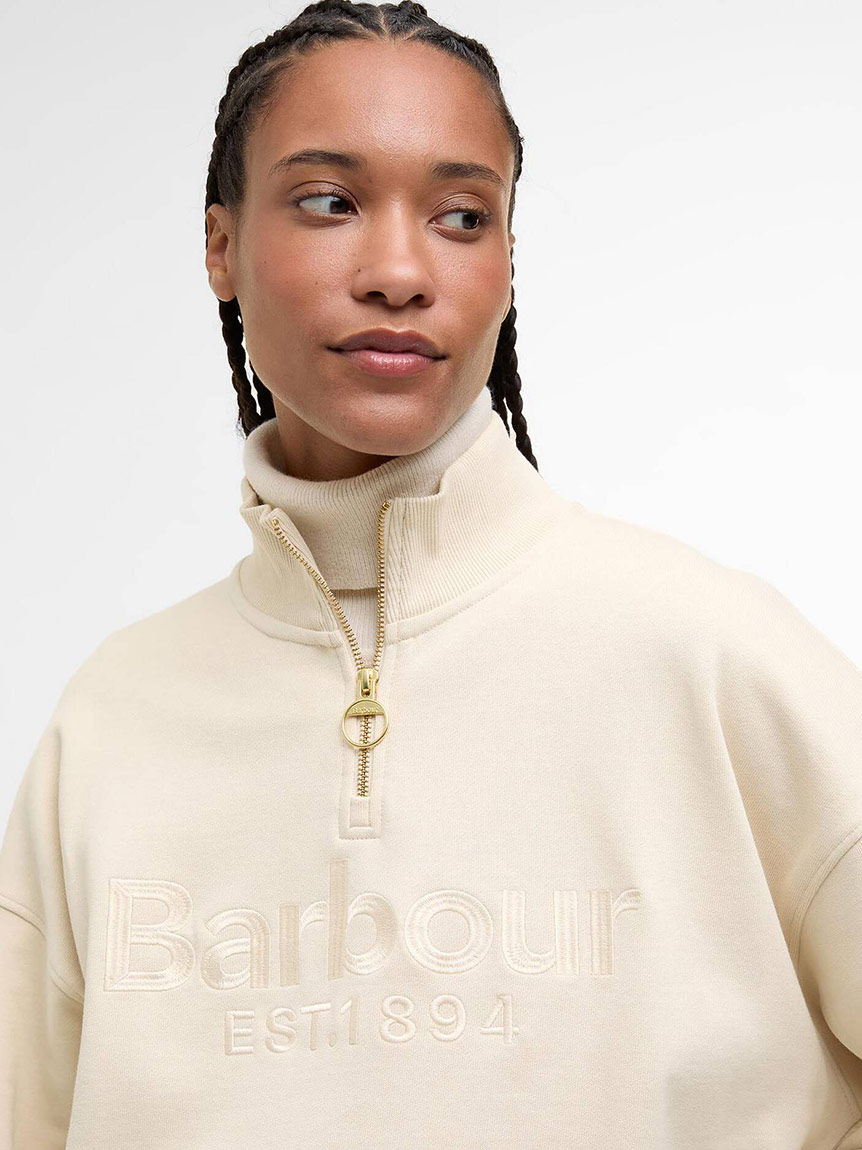 Sara ハーフジップ 刺繍ロゴ スウェット（レディース）｜トップス