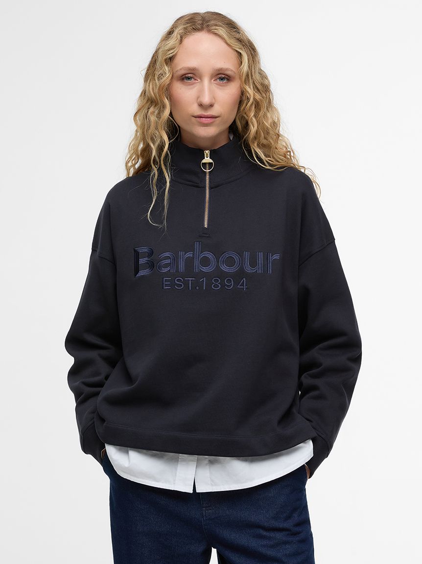 Sara ハーフジップ 刺繍ロゴ スウェット（レディース）｜トップス