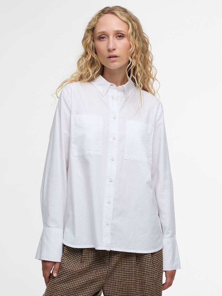 Wren ダブルポケット ロングスリーブ ボタンダウンシャツ（レディース