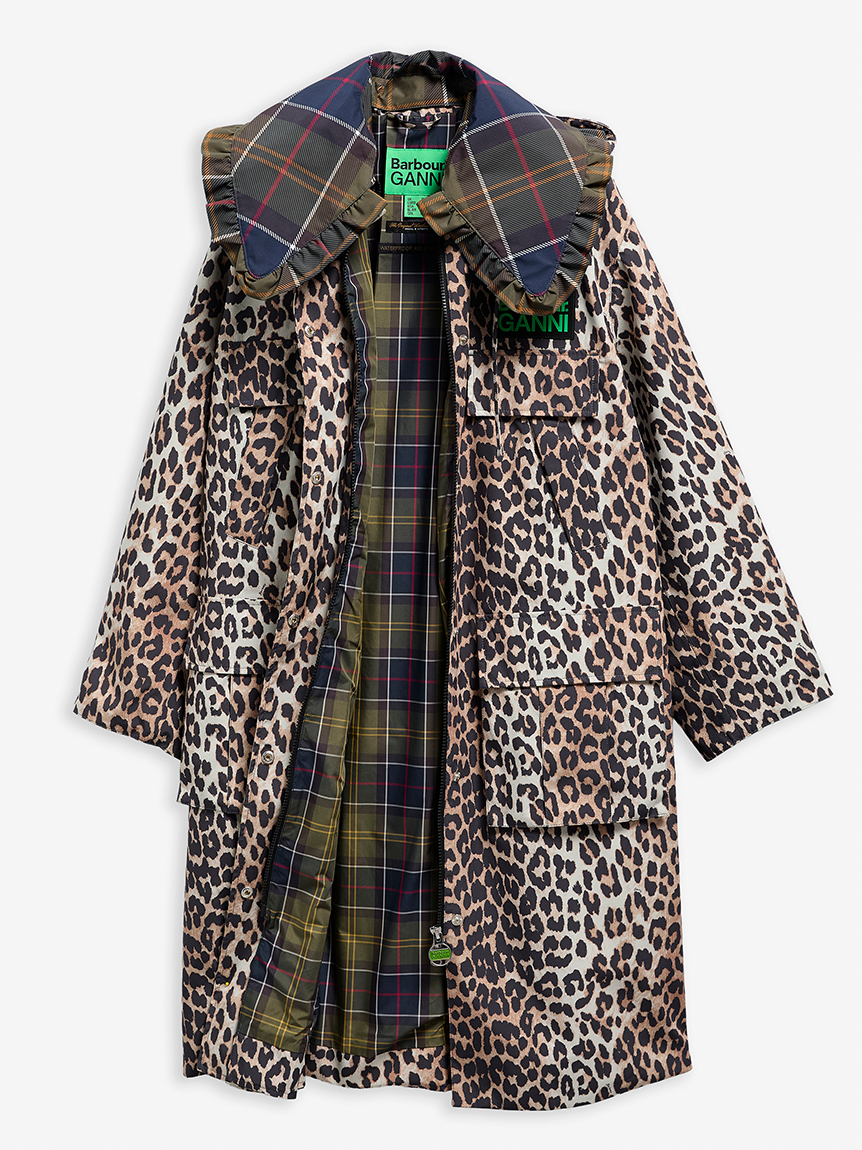Barbour × GANNI》2WAY レオパード パーカー コート｜ワックス