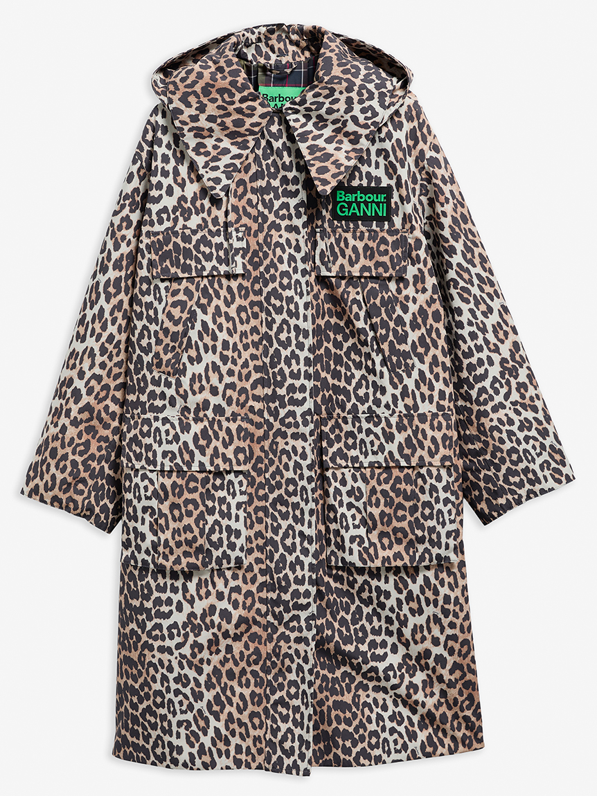 Barbour × GANNI》2WAY レオパード パーカー コート｜ワックス