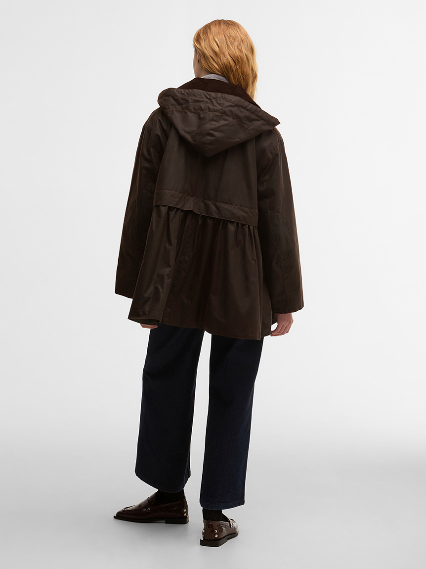Barbour × GANNI》2WAYペプラム ワックス ジャケット｜ワックス