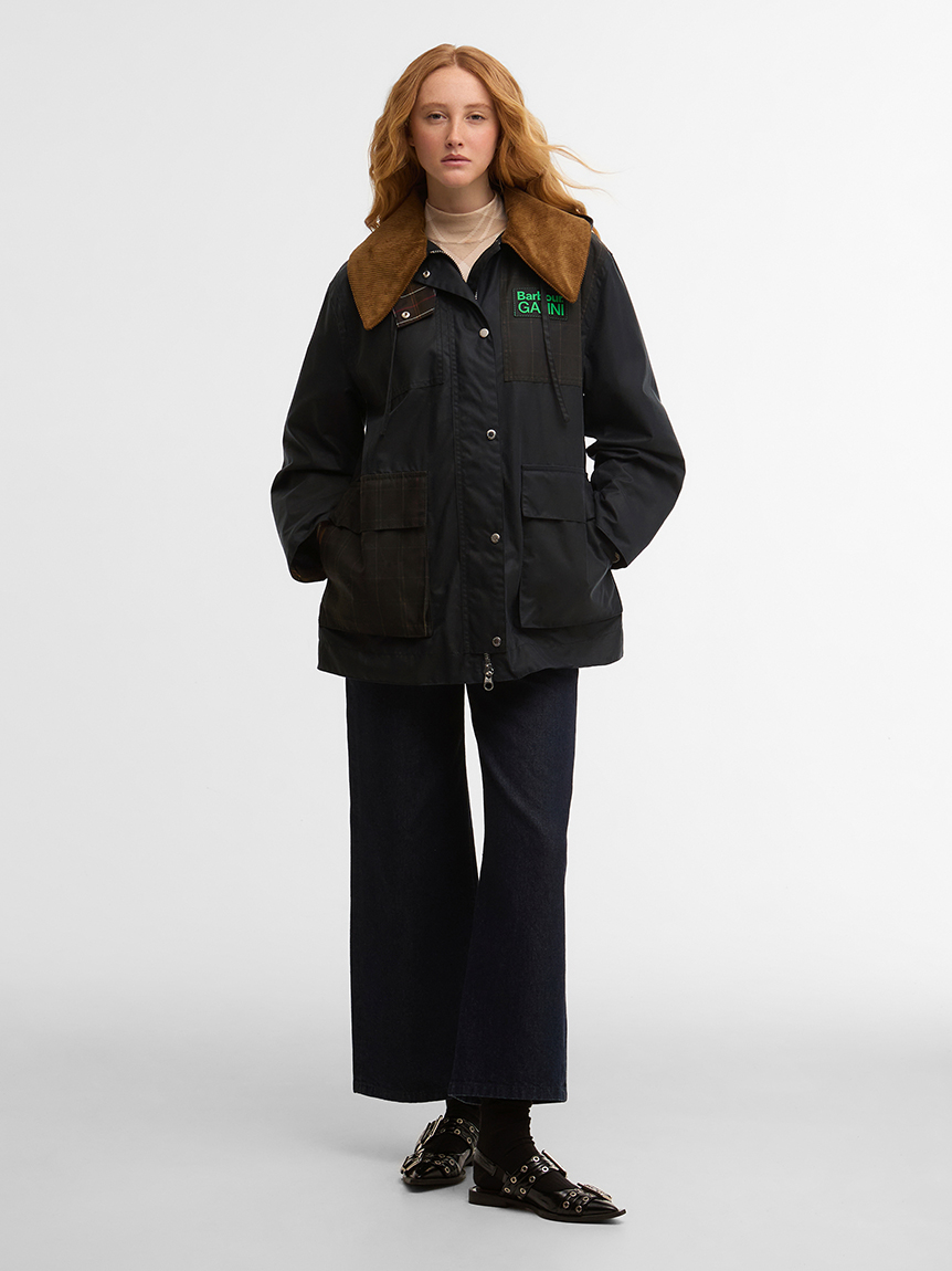 Barbour × GANNI》ワックス ダッフルコート｜ワックスジャケット