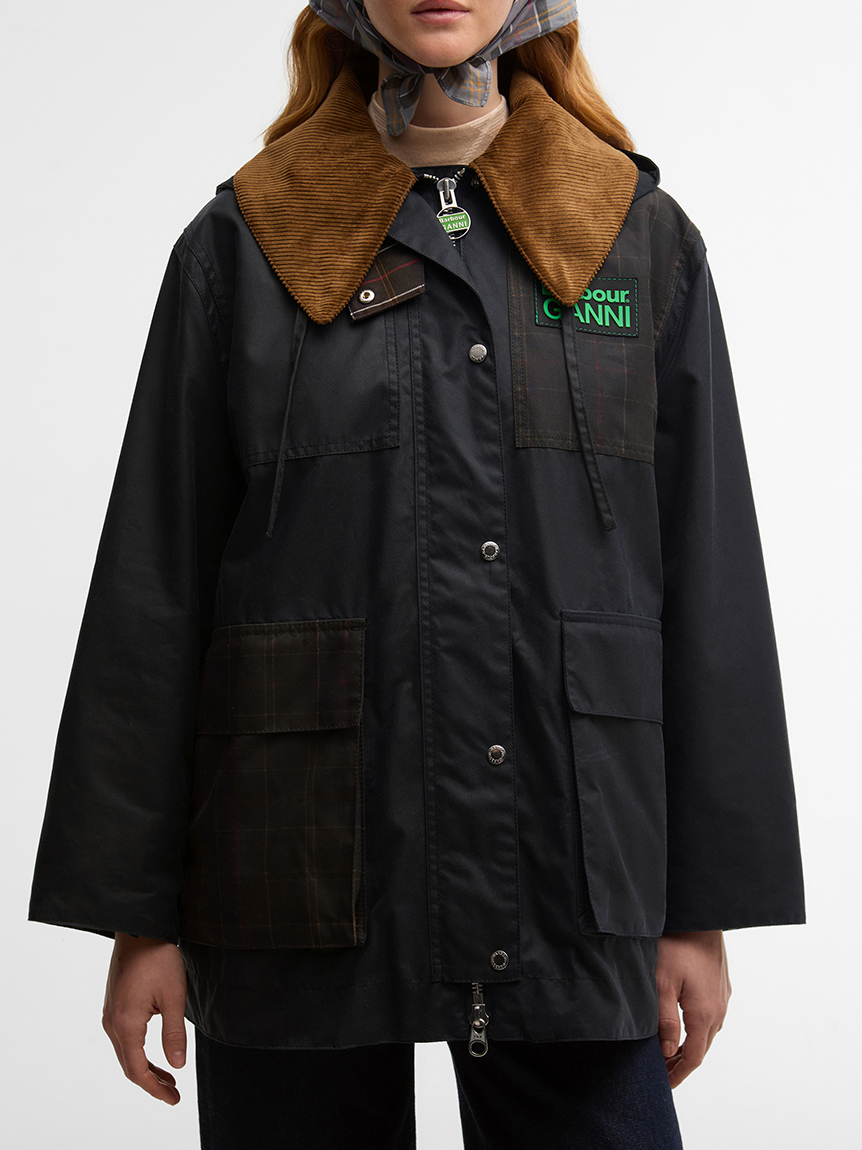 Barbour × GANNI》ワックス ダッフルコート｜ワックスジャケット