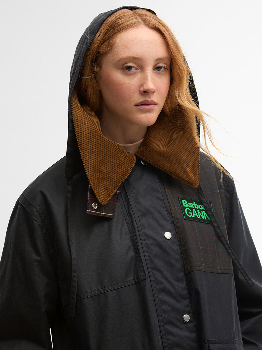 Barbour × GANNI》ワックス ダッフルコート｜ワックスジャケット