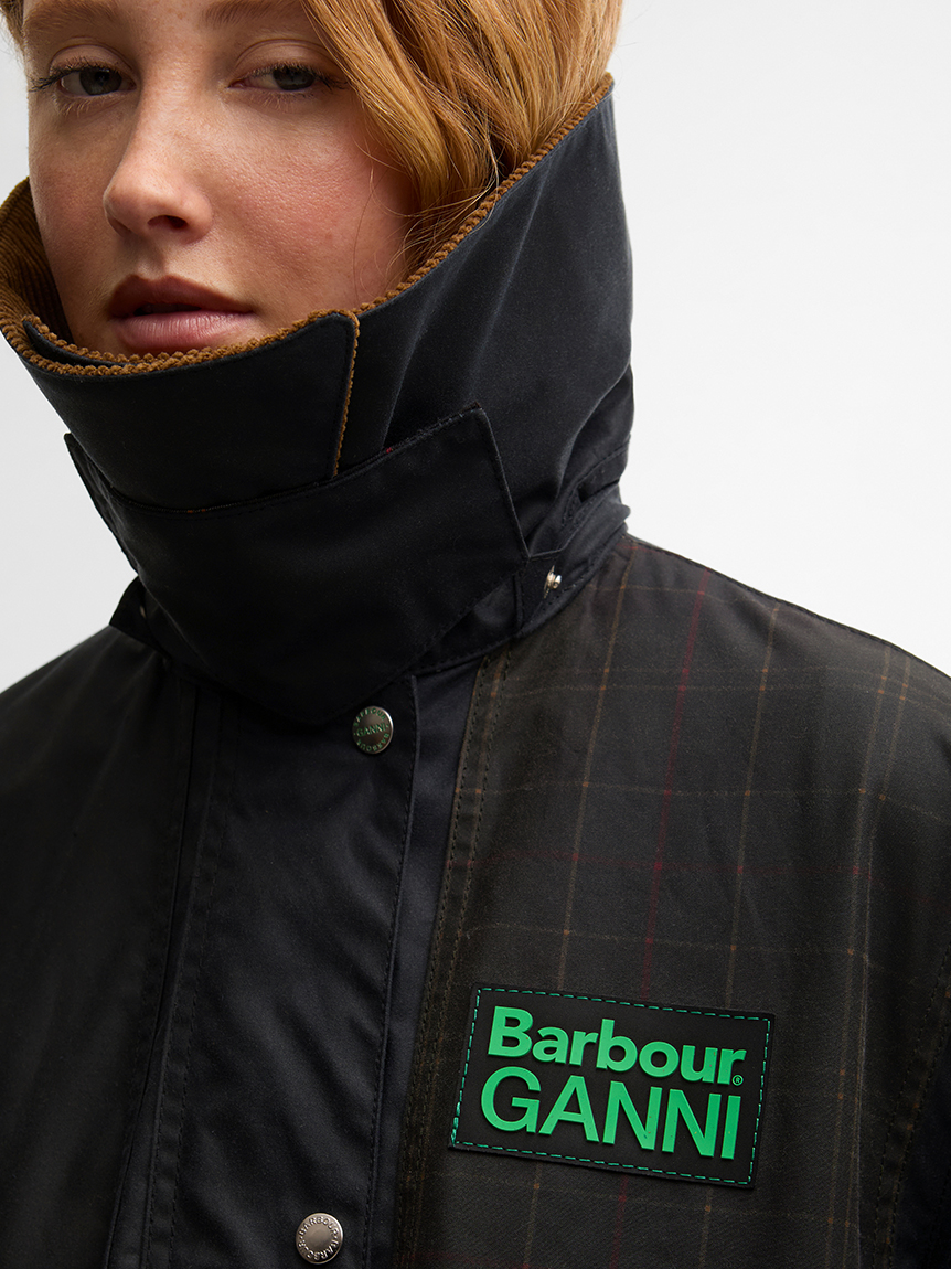 Barbour × GANNI》ワックス ダッフルコート｜ワックスジャケット