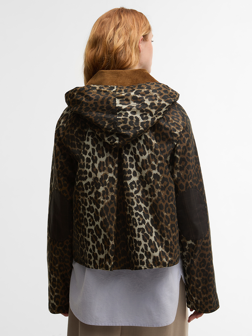 新品タグ付！ensou. sal jacket 柿乃葉　裁断　レオパード Barbour × GANNI》レオパード ワックス アノラックジャケット