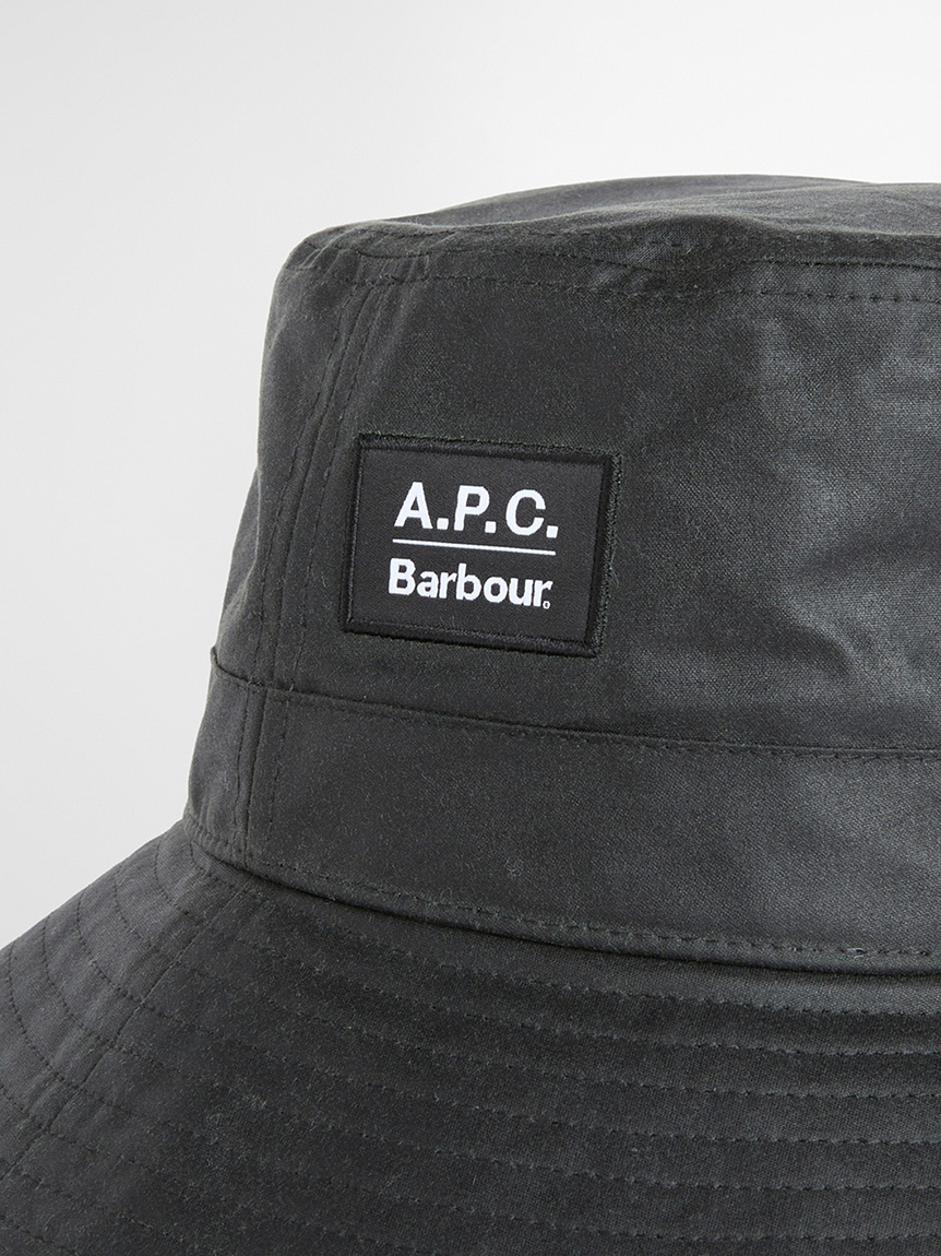 pwa バケットハット 黒 M Barbour × A.P.C.》ワックス バケットハット｜キャップ/ハット