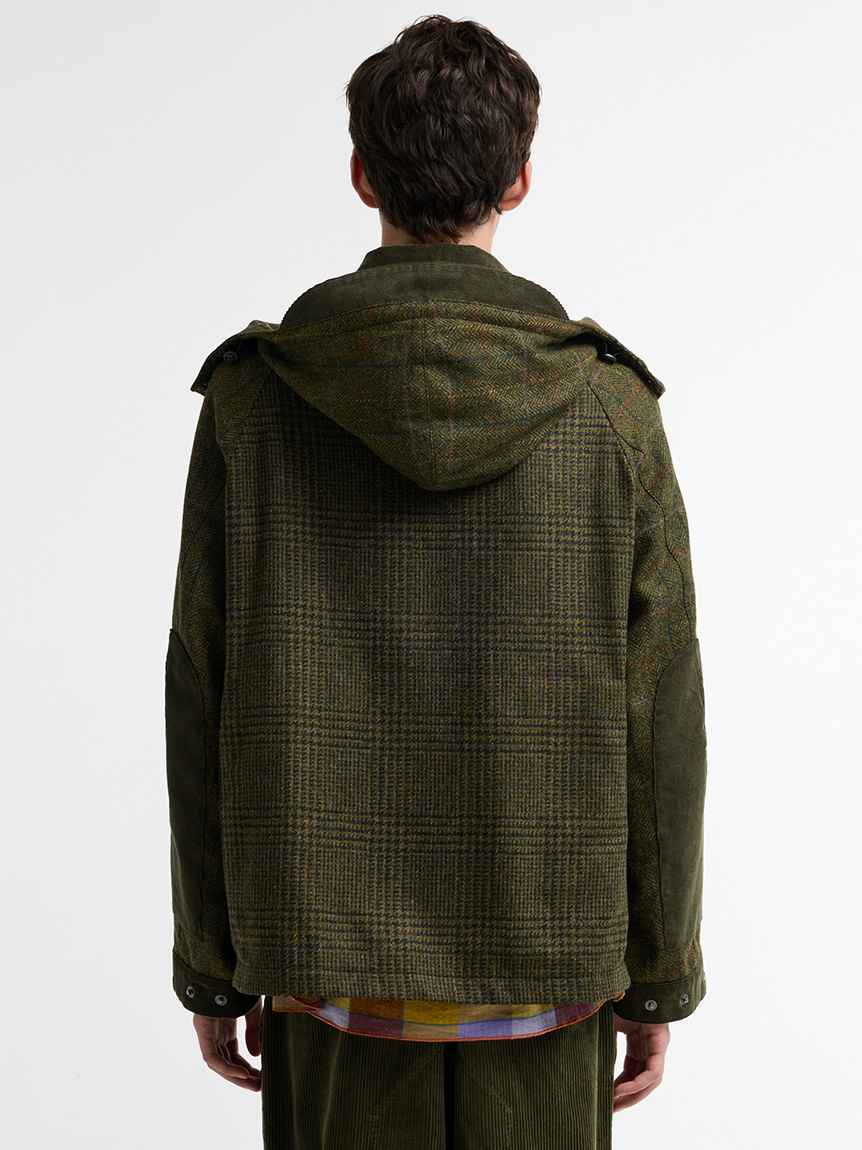 norbit ノーカラー羽織ジャケット ブラウンカーキ Barbour × norbit》ウール ジャケット｜ノンワックスジャケット