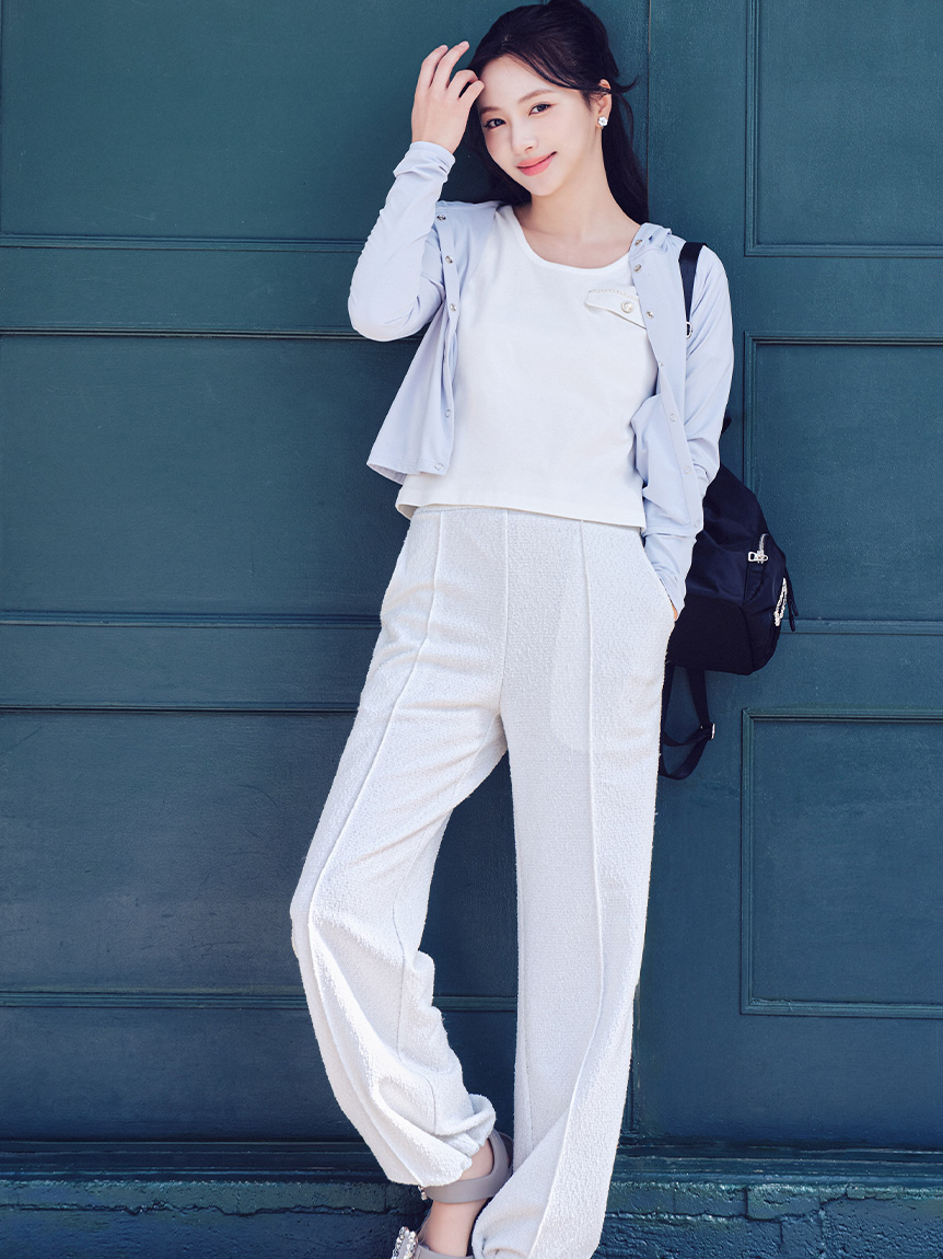 UVカット】カットツイードロングパンツ(ロングパンツ)｜PANTS（パンツ