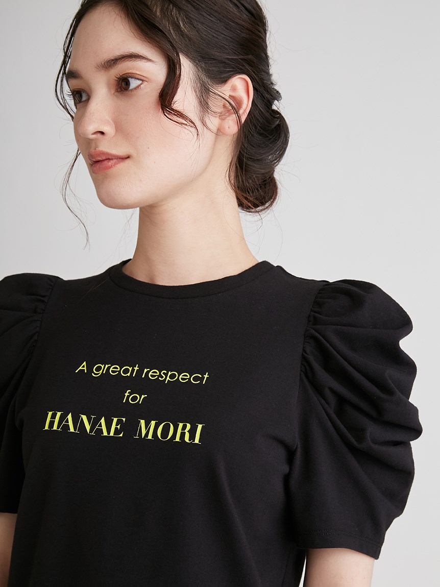【HANAE　MORI×CELFORDコラボ】　ワードTシャツ(BLK-36)