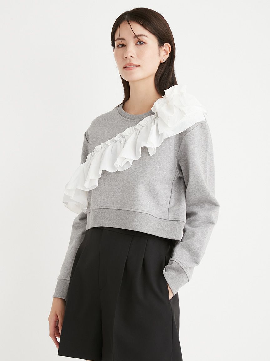 ラッフルデザインプルオーバー(カットソー)｜TOPS（トップス