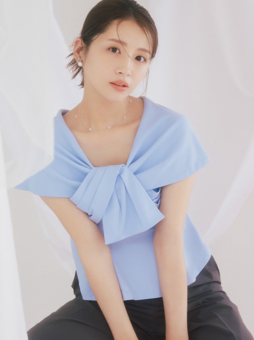 リボンモチーフカットソー(カットソー)｜TOPS（トップス