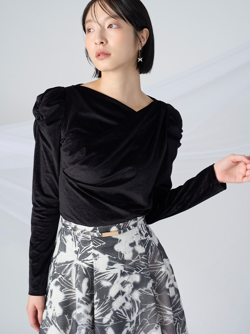 カシュクール風シア―ベロアトップス(カットソー)｜TOPS（トップス