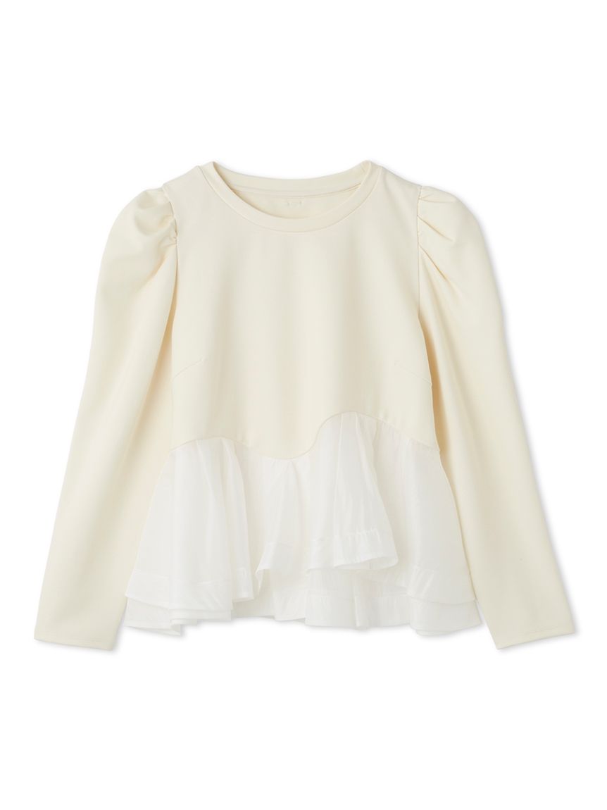 ペプラムドッキングカットトップス(カットソー)｜TOPS（トップス